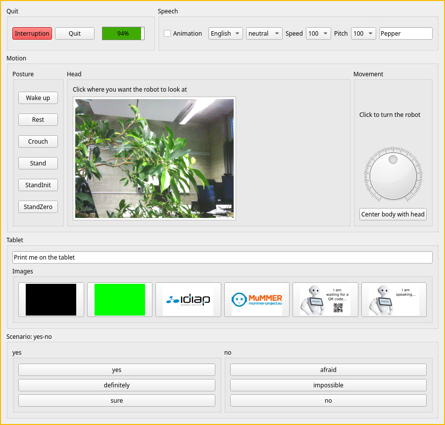 Screenshot of the GUI